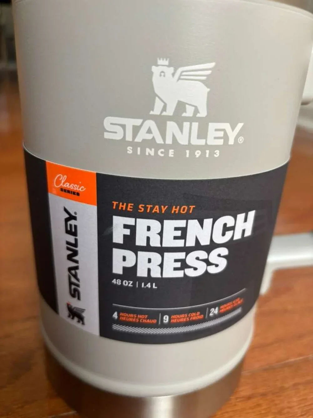STANLEY Classic Stay Hot French Press Coffee Maker 48oz AshGray New 10-02888-081